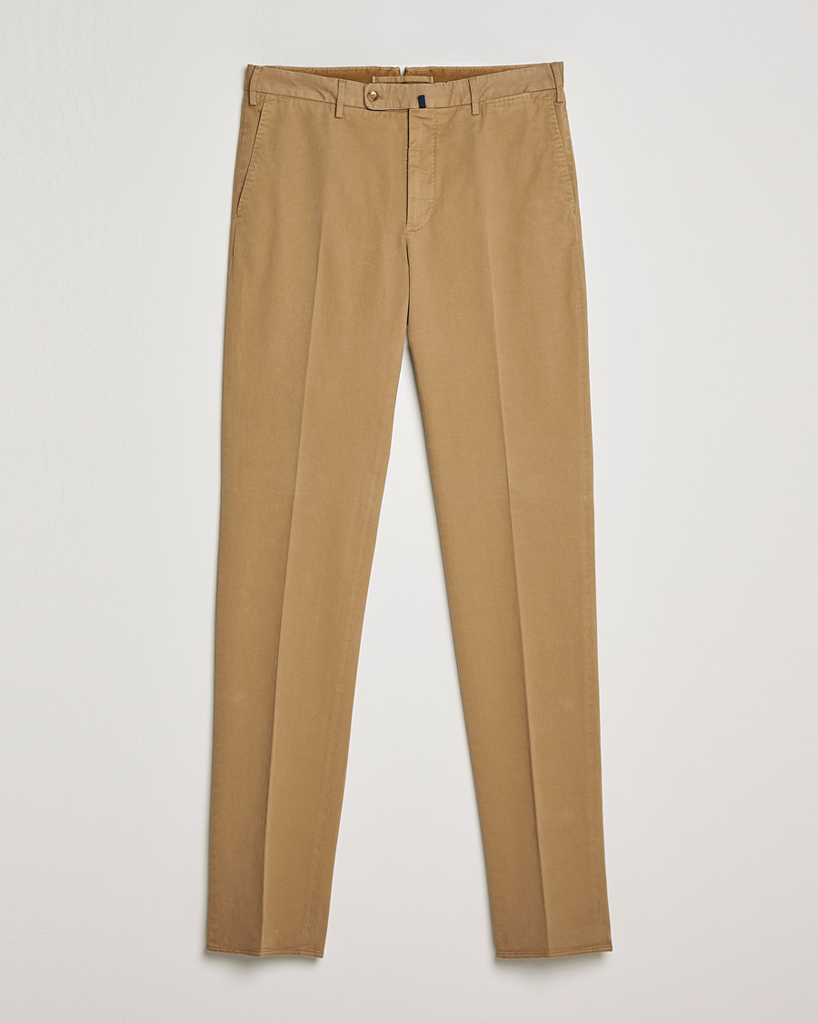 Heren | Broeken | Incotex | Regular Fit Cotton Stretch Chinos Beige