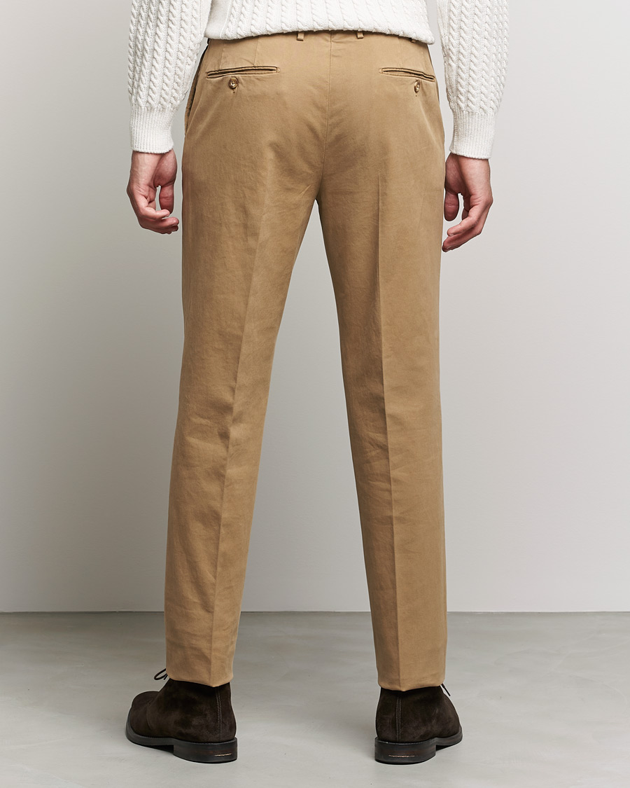 Heren | Broeken | Incotex | Regular Fit Cotton Stretch Chinos Beige
