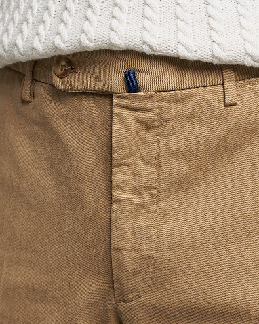 Heren | Broeken | Incotex | Regular Fit Cotton Stretch Chinos Beige