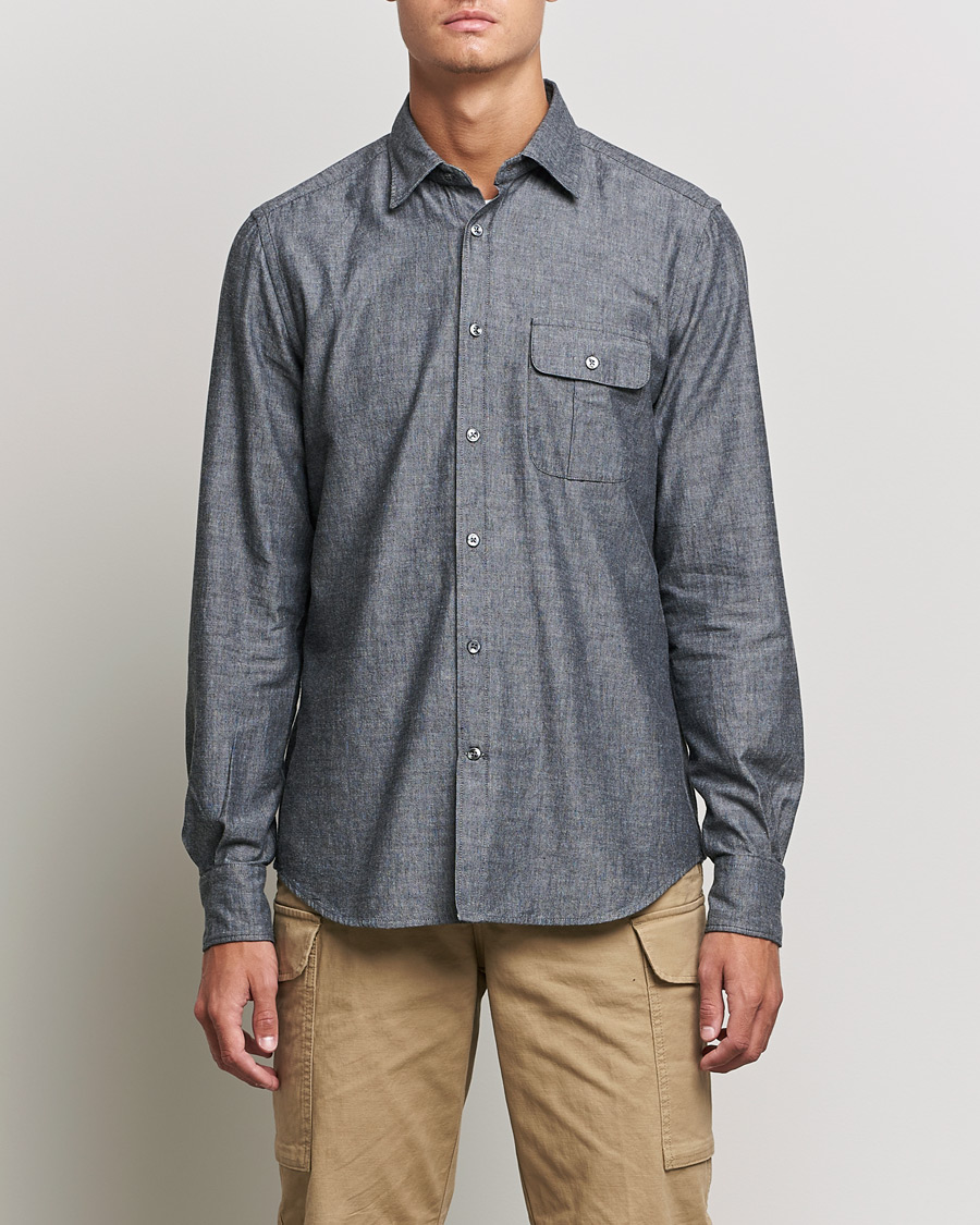 Heren | Overhemden | Slowear | Chambray Work Shirt Grey
