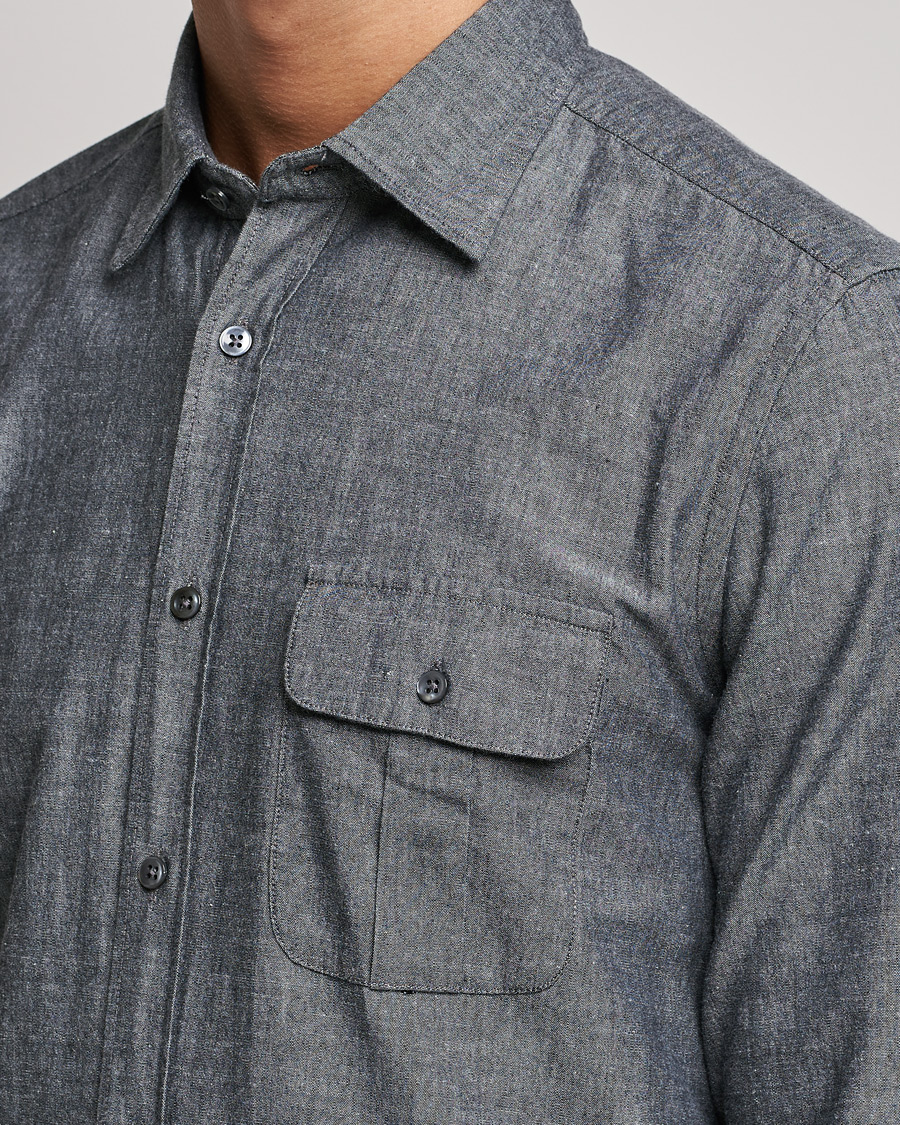 Heren | Overhemden | Slowear | Chambray Work Shirt Grey