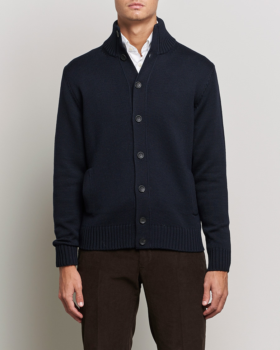 Heren | Truien | Zanone | Virgin Merino Wool Chioto Cardigan Navy