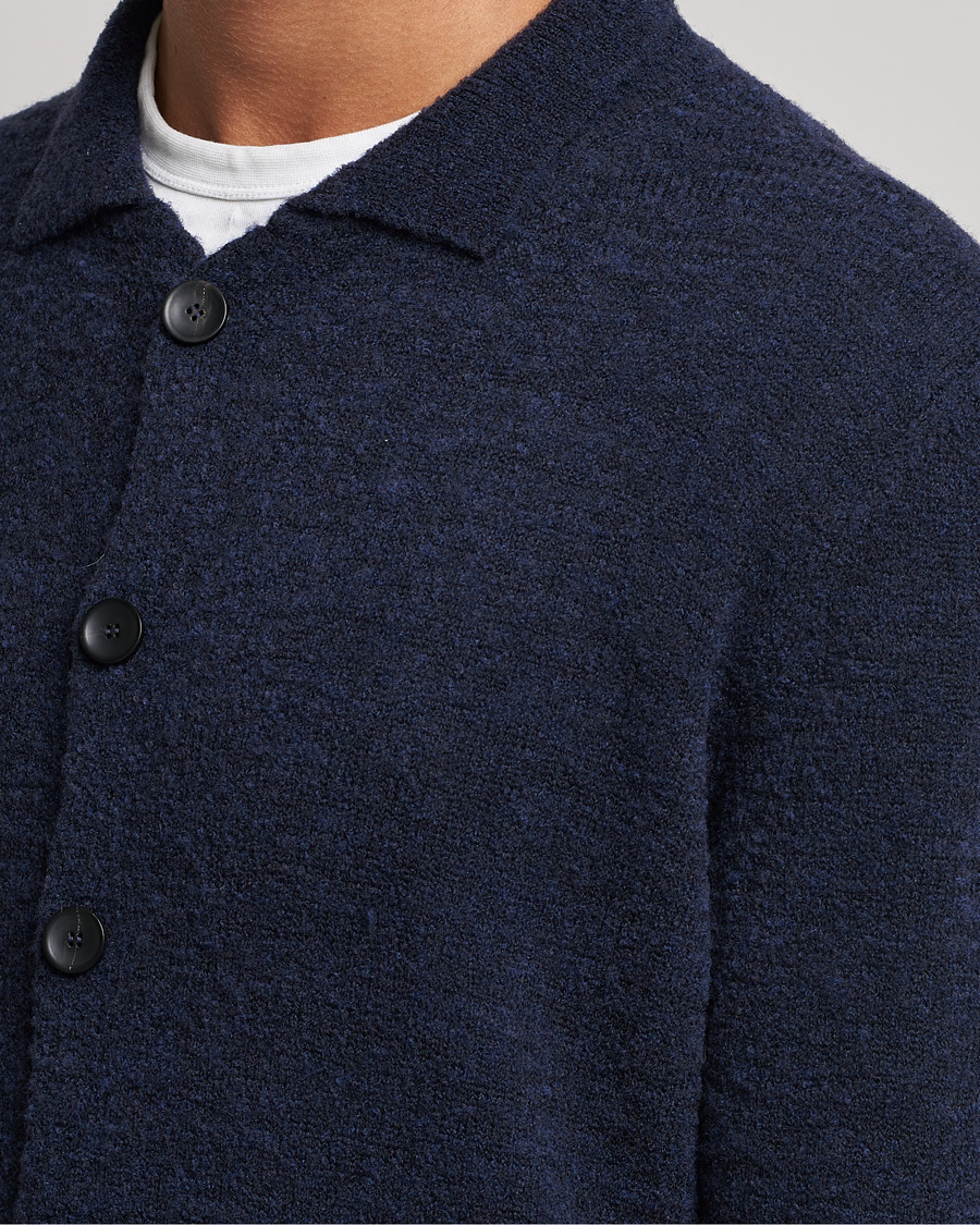 Heren | Truien | Zanone | Boucle Wool Chore Jacket Navy