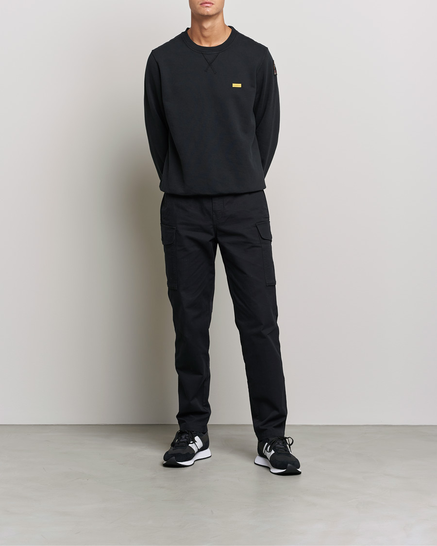 Heren | Truien | Parajumpers | Basic Cotton Fleece Sweatshirt Black