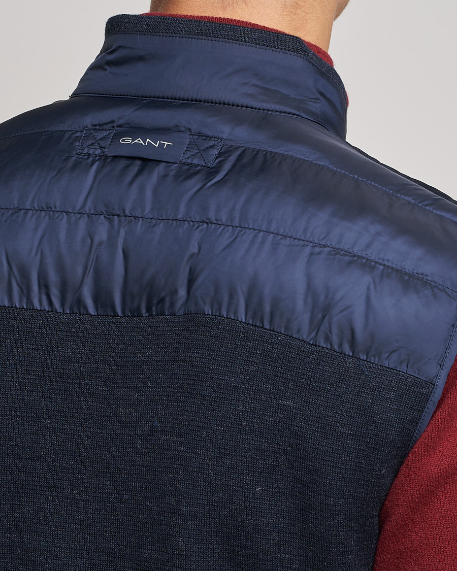 Heren | Jassen | GANT | Mixed Media Light Padded Gilet Evening Blue