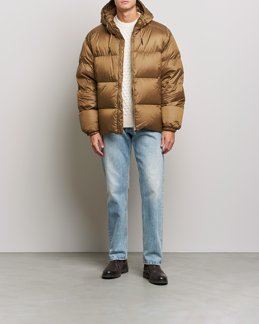 Heren | Jassen | GANT | Shiny Puffer Hooded Jacket Toffee Beige