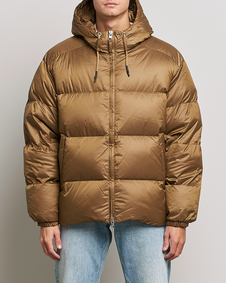 Heren | Jassen | GANT | Shiny Puffer Hooded Jacket Toffee Beige