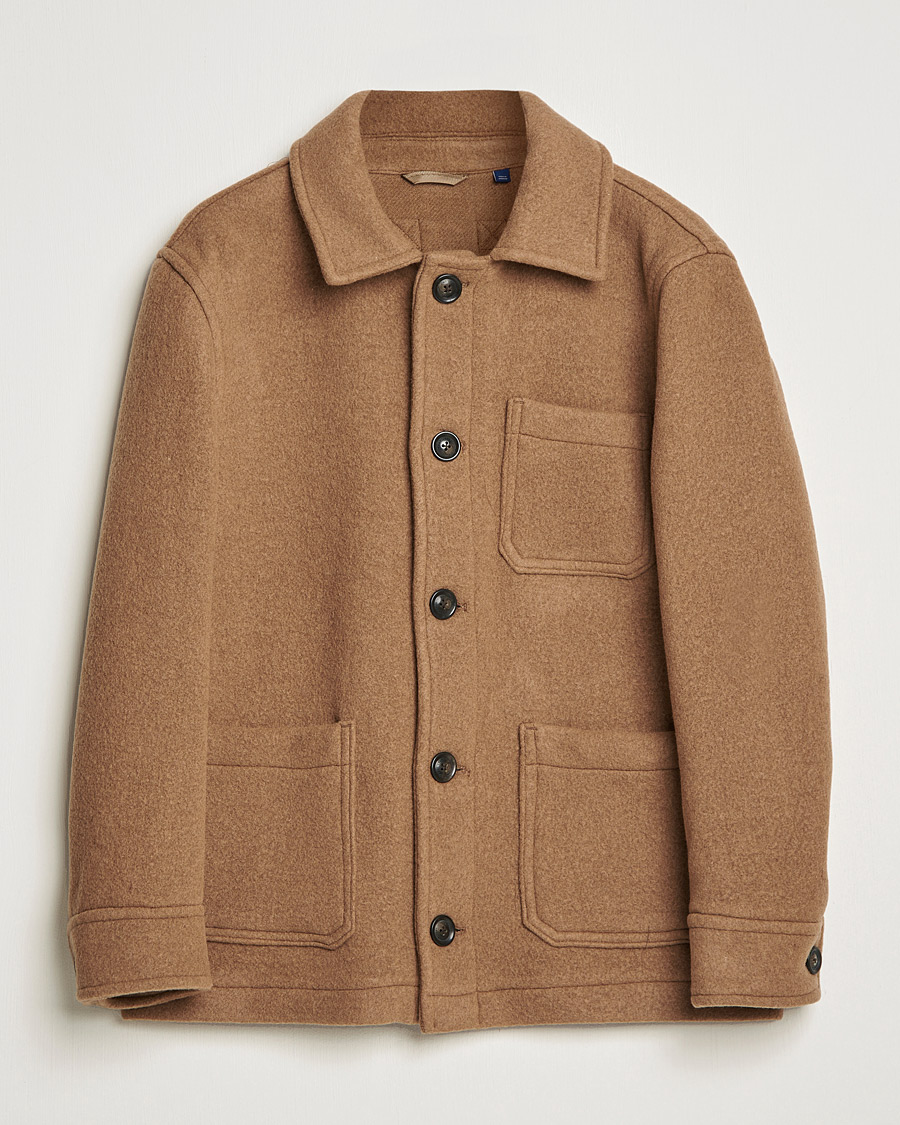 Heren | Jassen | GANT | Short Wool Patch Pocket Jacket Warm Khaki