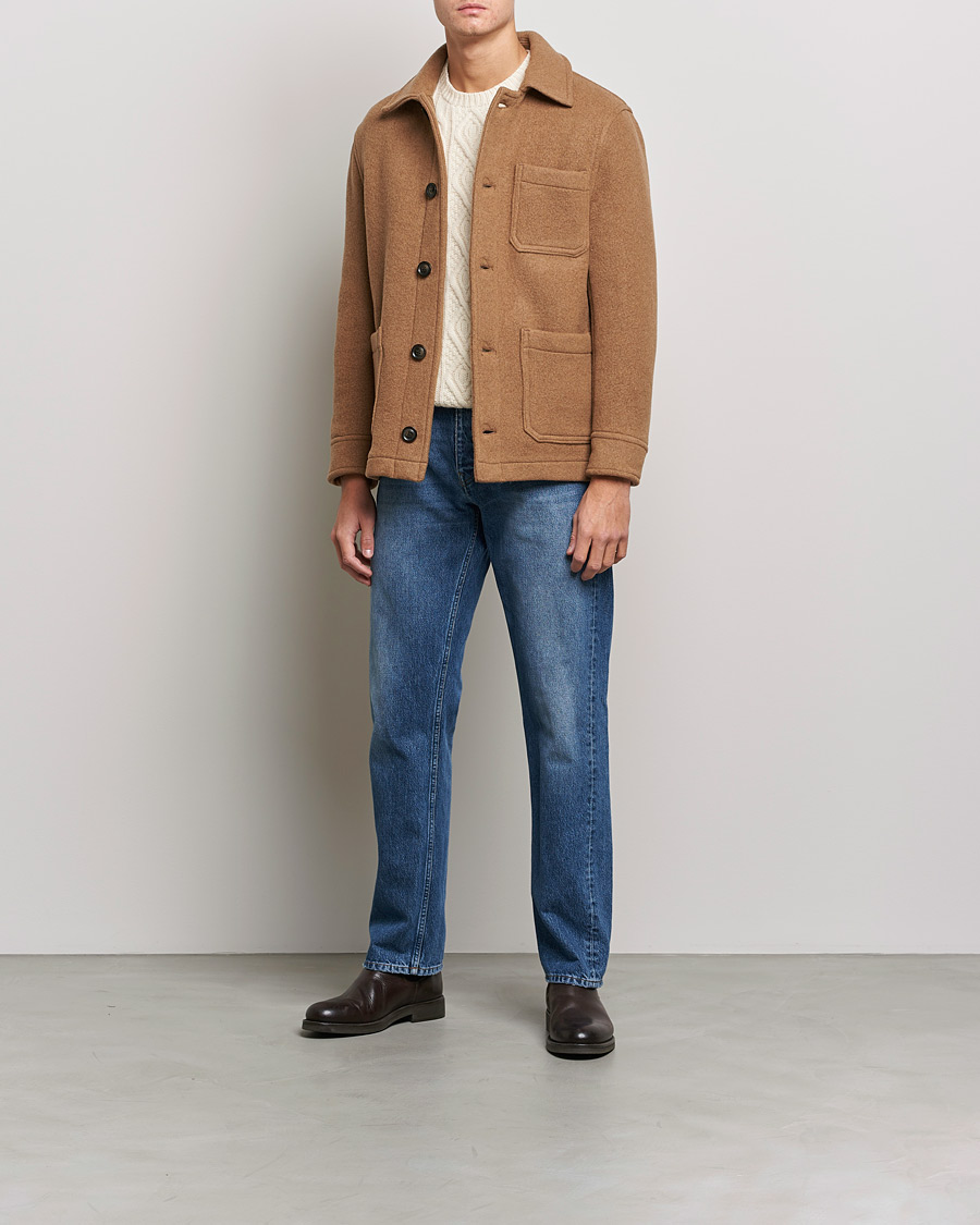 Heren | Jassen | GANT | Short Wool Patch Pocket Jacket Warm Khaki