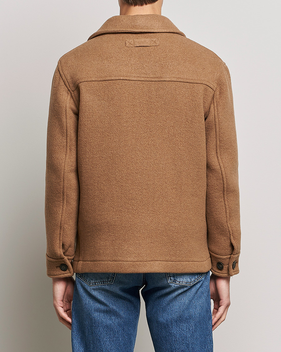 Heren | Jassen | GANT | Short Wool Patch Pocket Jacket Warm Khaki