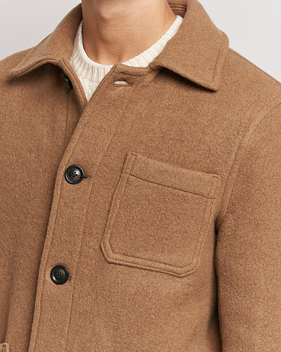 Heren | Jassen | GANT | Short Wool Patch Pocket Jacket Warm Khaki