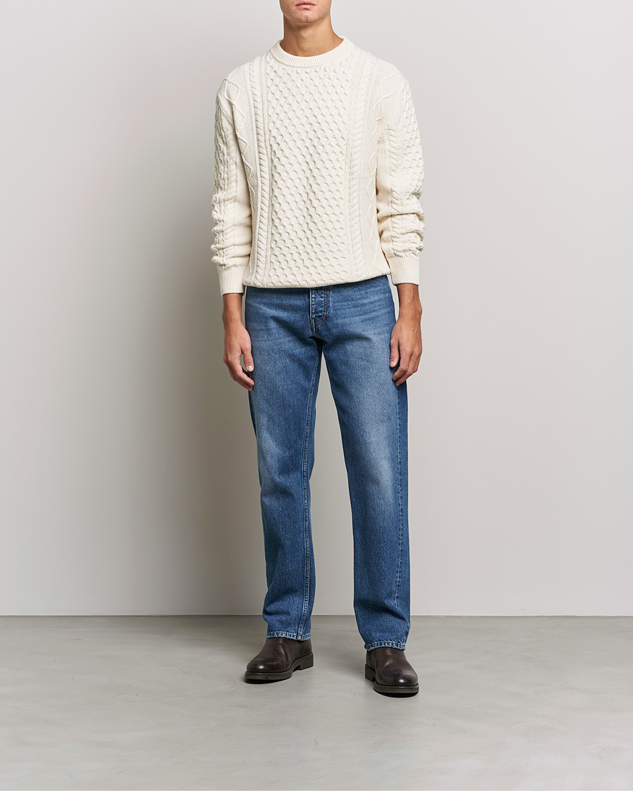 Heren | Truien | GANT | Aran Structured Knitted Sweater Cream