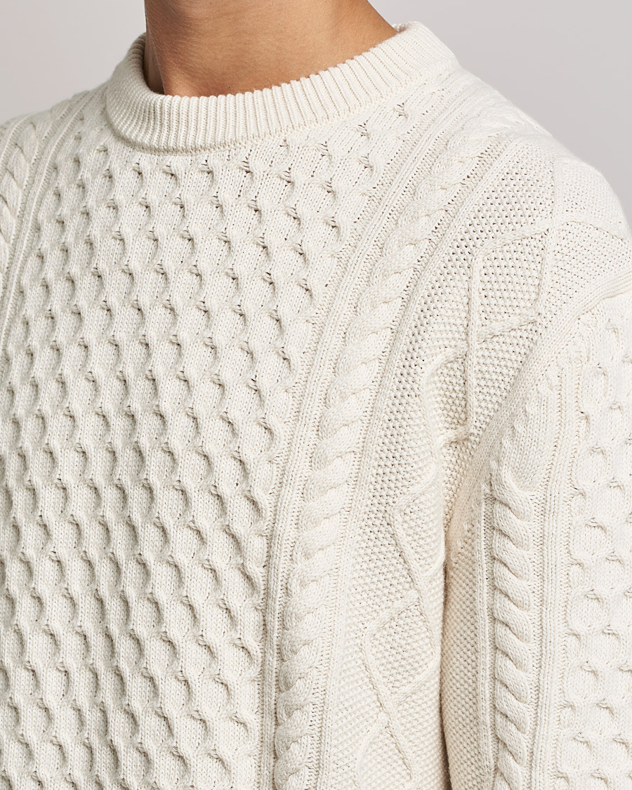 Heren | Truien | GANT | Aran Structured Knitted Sweater Cream