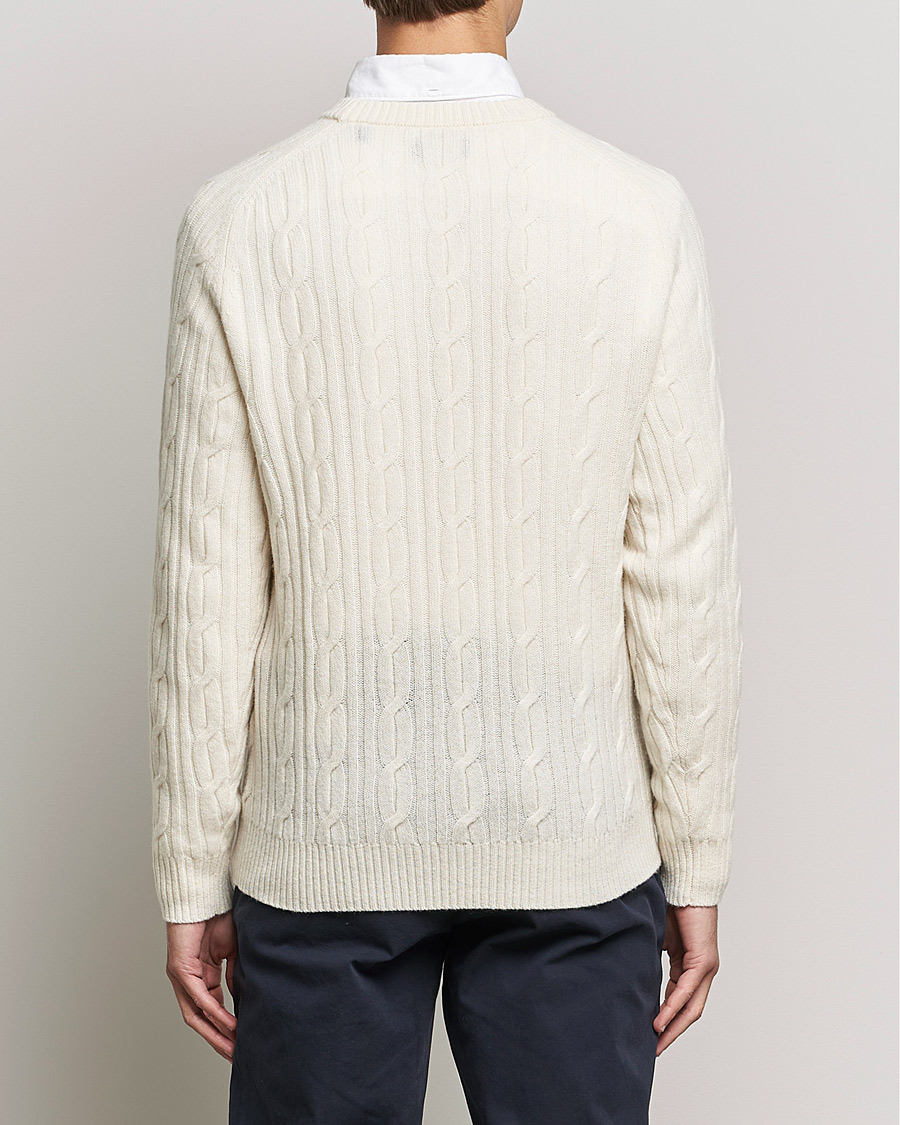Heren | Truien | GANT | Lambswool Cable Crew Neck Pullover Cream