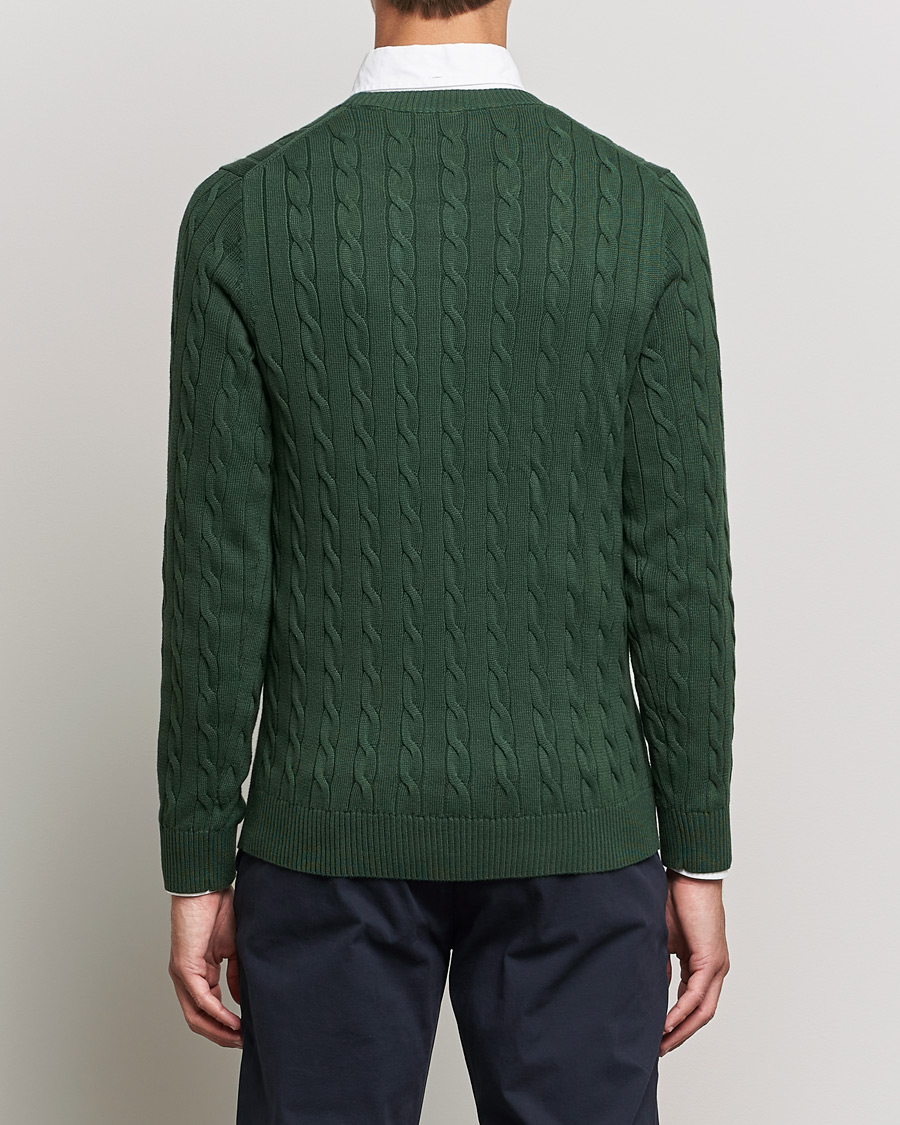 Heren | Truien | GANT | Cotton Cable Crew Neck Pullover Storm Green