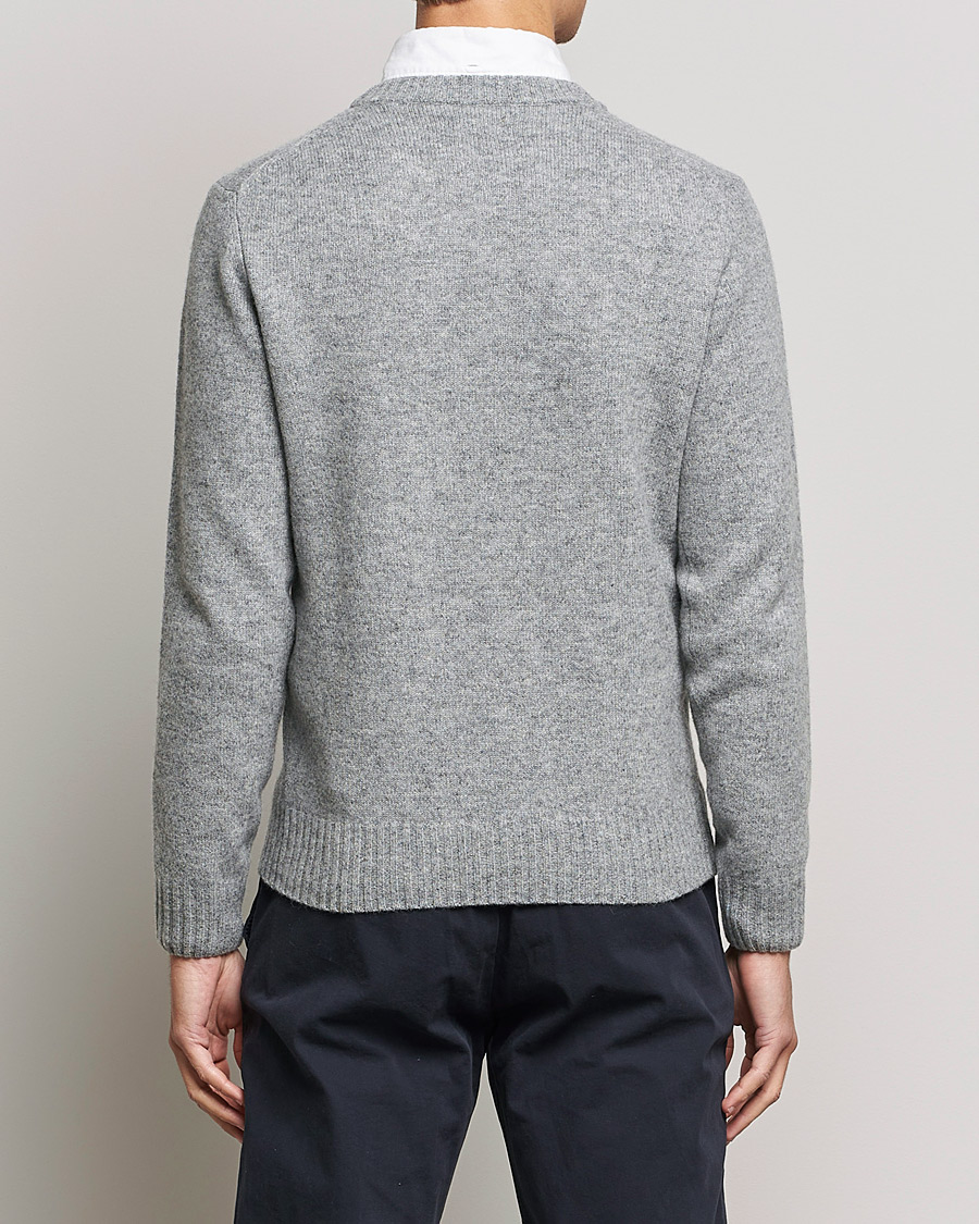 Heren | Truien | GANT | Brushed Wool Crew Neck Sweater Grey Melange