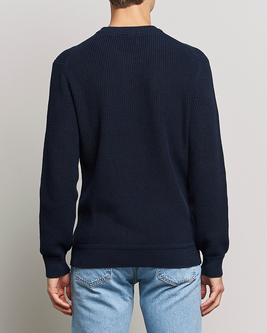 Heren | Truien | GANT | Cotton/Wool Ribbed Sweater Evening Blue