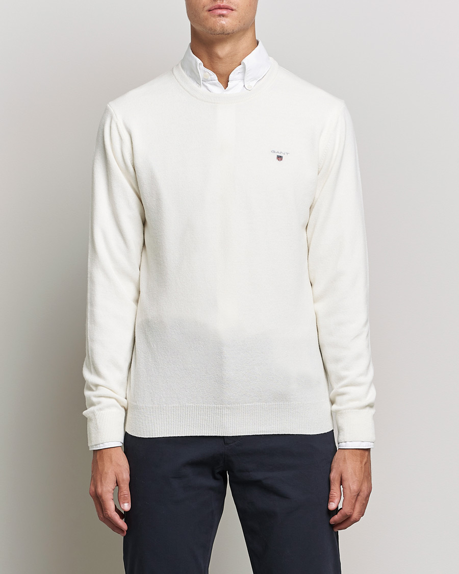 Heren | Truien | GANT | Lambswool Crew Neck Pullover Cream