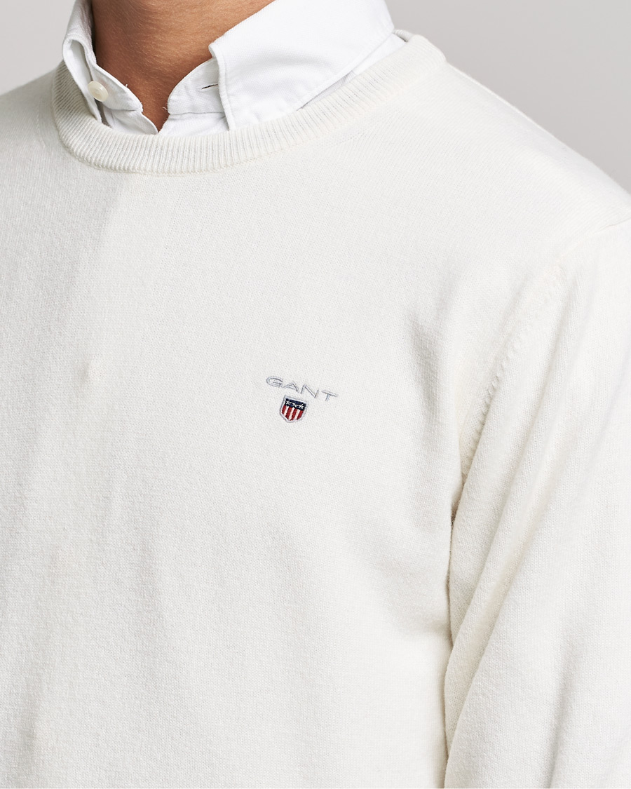 Heren | Truien | GANT | Lambswool Crew Neck Pullover Cream