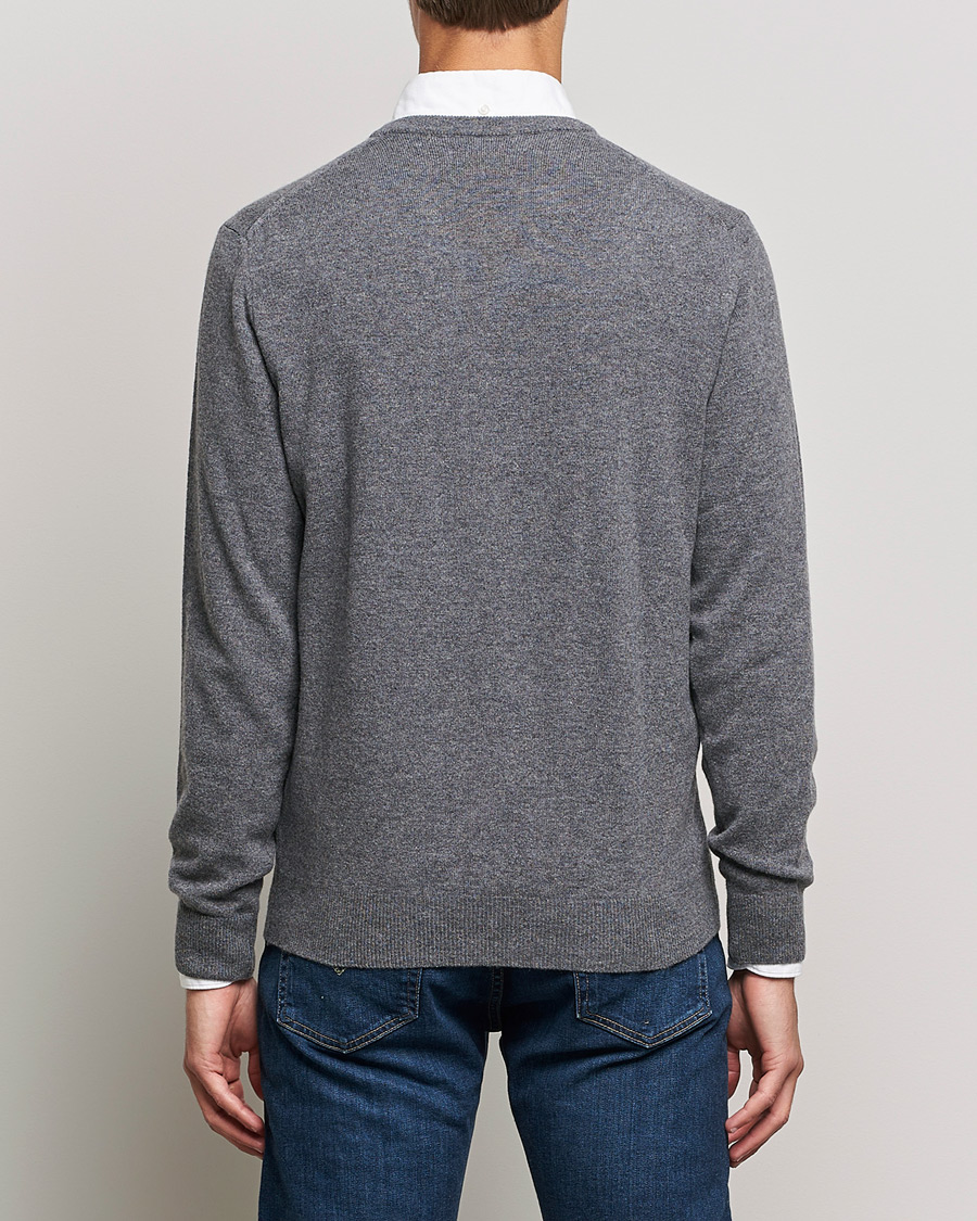 Heren | Truien | GANT | Lambswool V-Neck Pullover Dark Grey Melange