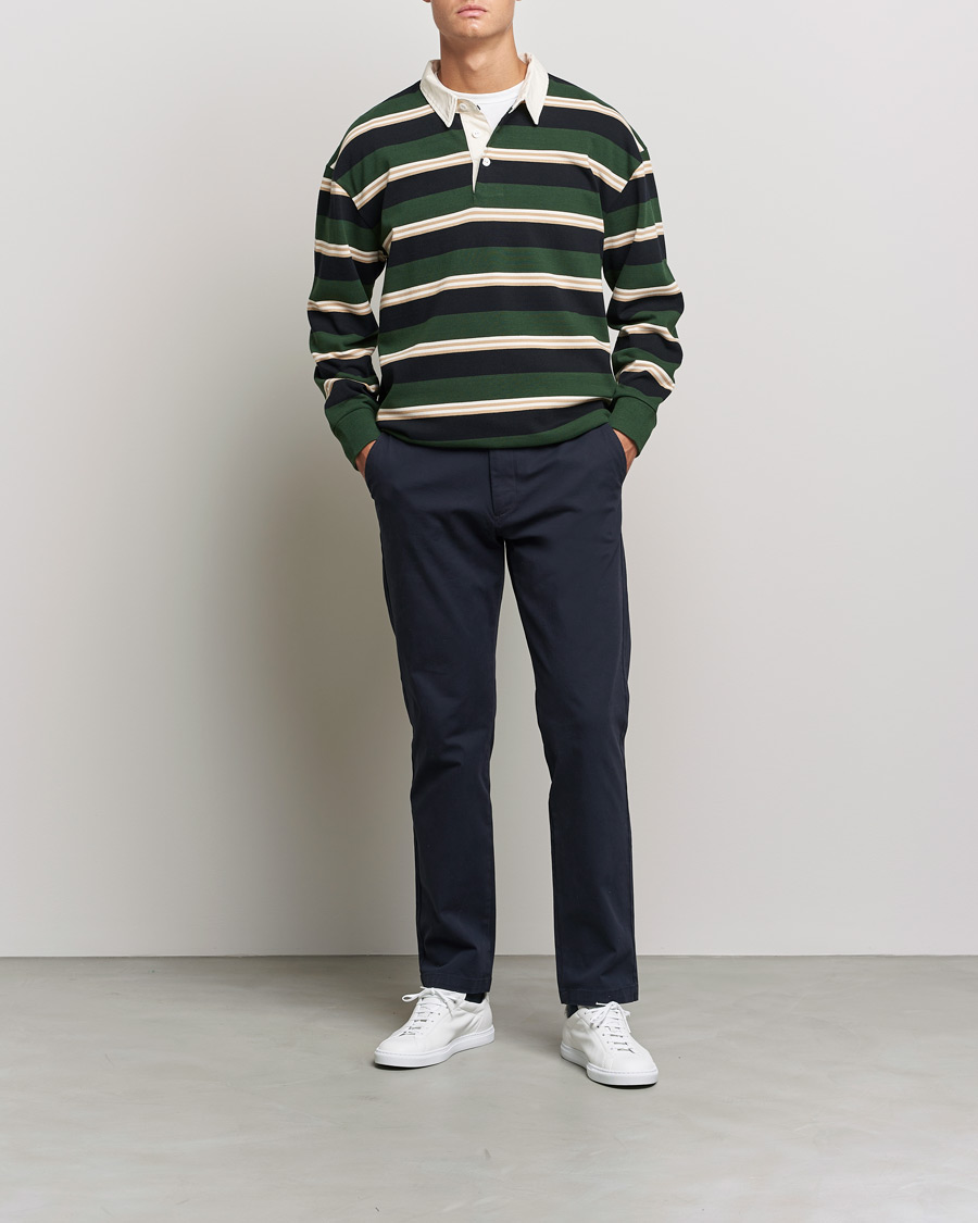 Heren | Truien | GANT | Archive Striped Heavy Rugger Storm Green