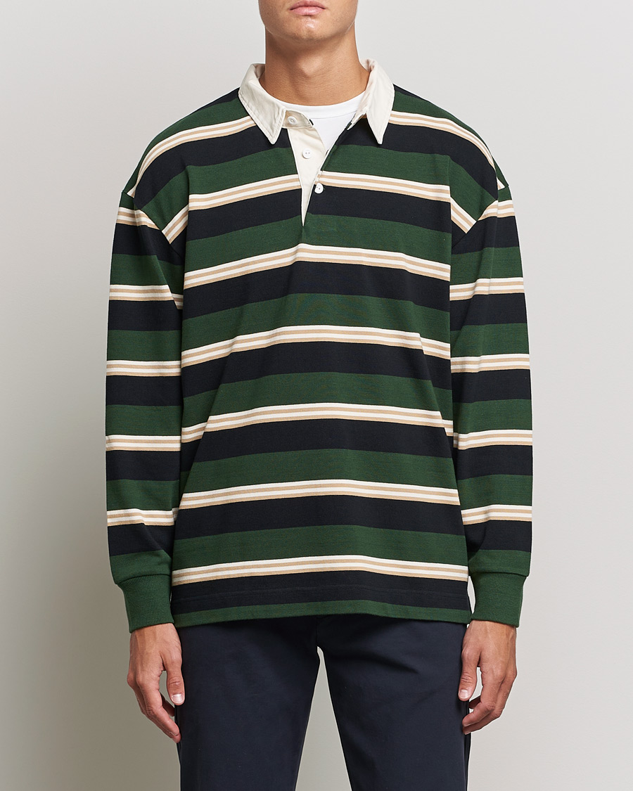 Heren | Truien | GANT | Archive Striped Heavy Rugger Storm Green