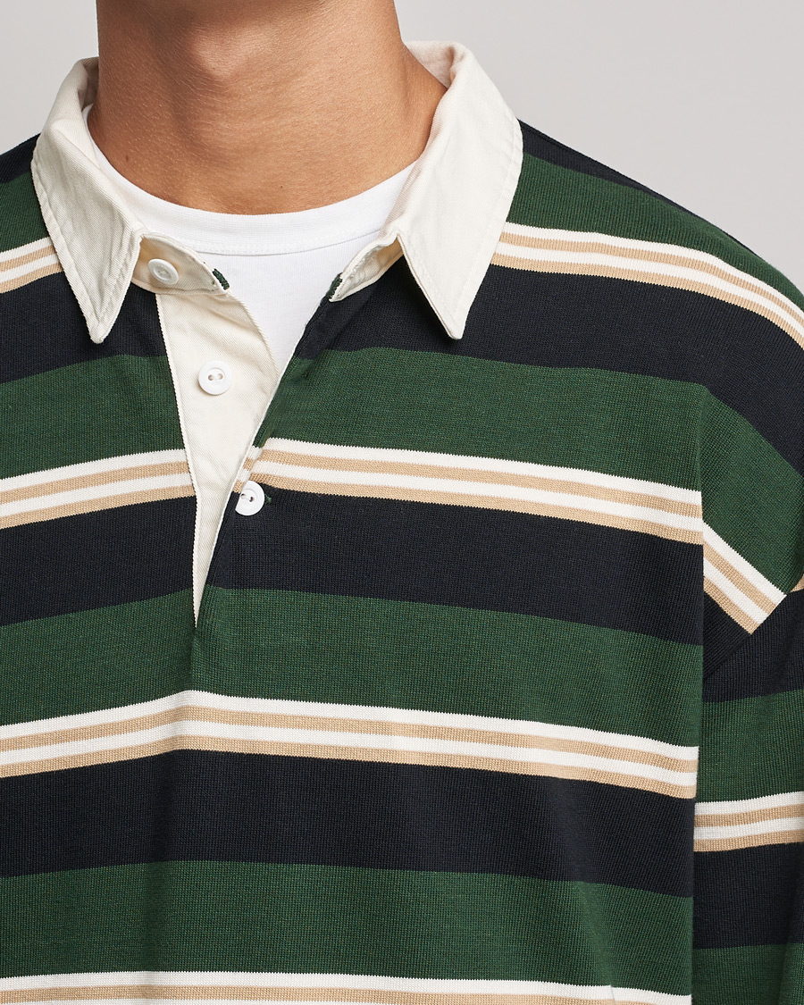 Heren | Truien | GANT | Archive Striped Heavy Rugger Storm Green