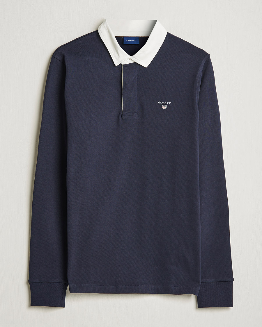 Heren | Truien | GANT | Original Solid Heavy Rugger Evening Blue