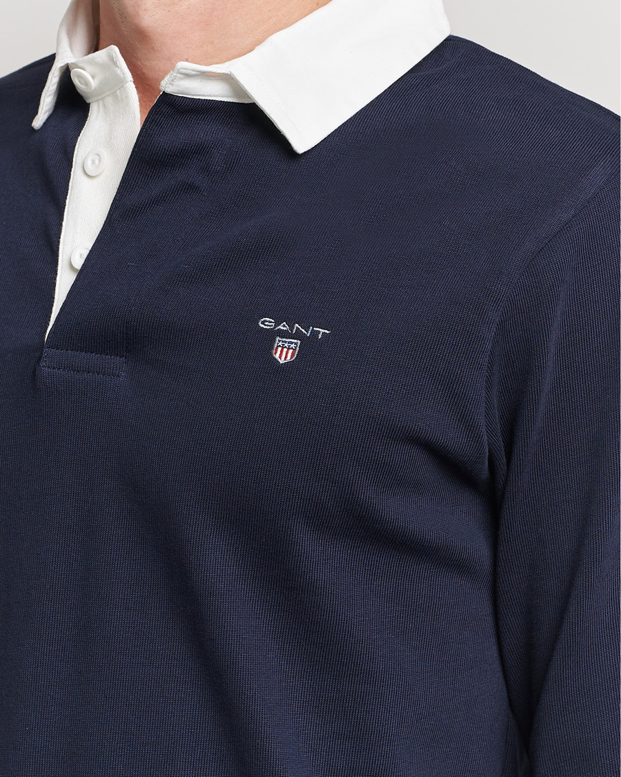 Heren | Truien | GANT | Original Solid Heavy Rugger Evening Blue