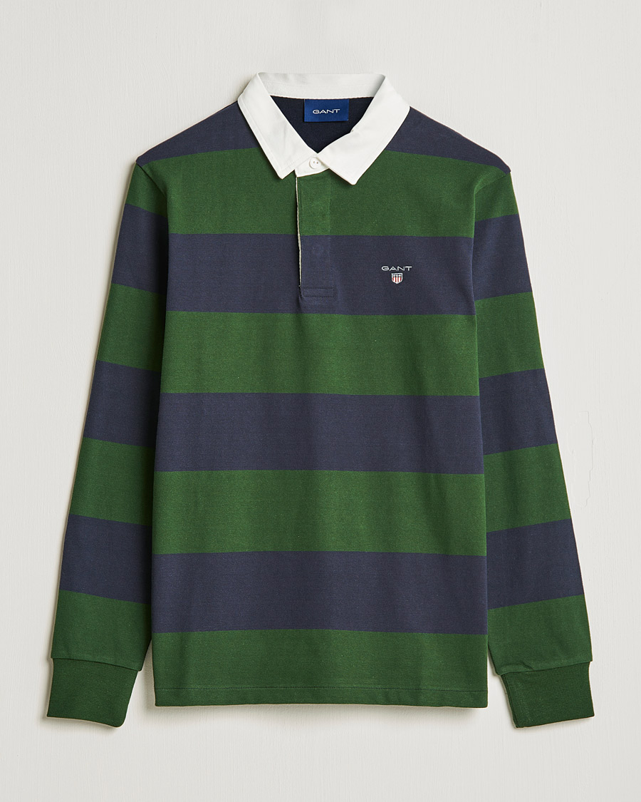 Heren | Truien | GANT | Original Barstripe Heavy Rugger Storm Green