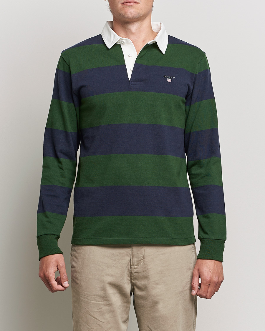 Heren | Truien | GANT | Original Barstripe Heavy Rugger Storm Green