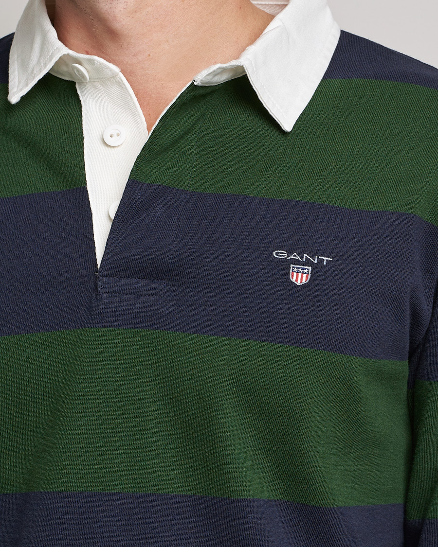 Heren | Truien | GANT | Original Barstripe Heavy Rugger Storm Green