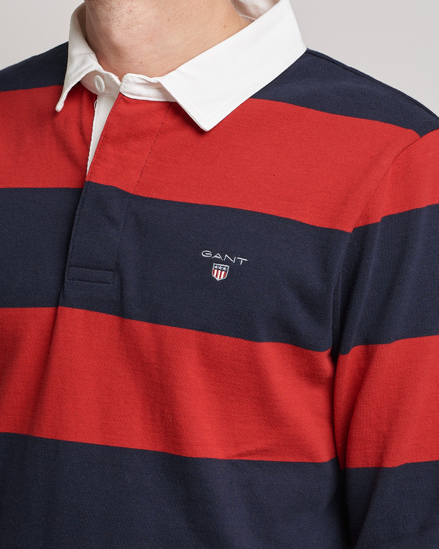 Heren | Truien | GANT | Original Barstripe Heavy Rugger Ruby Red