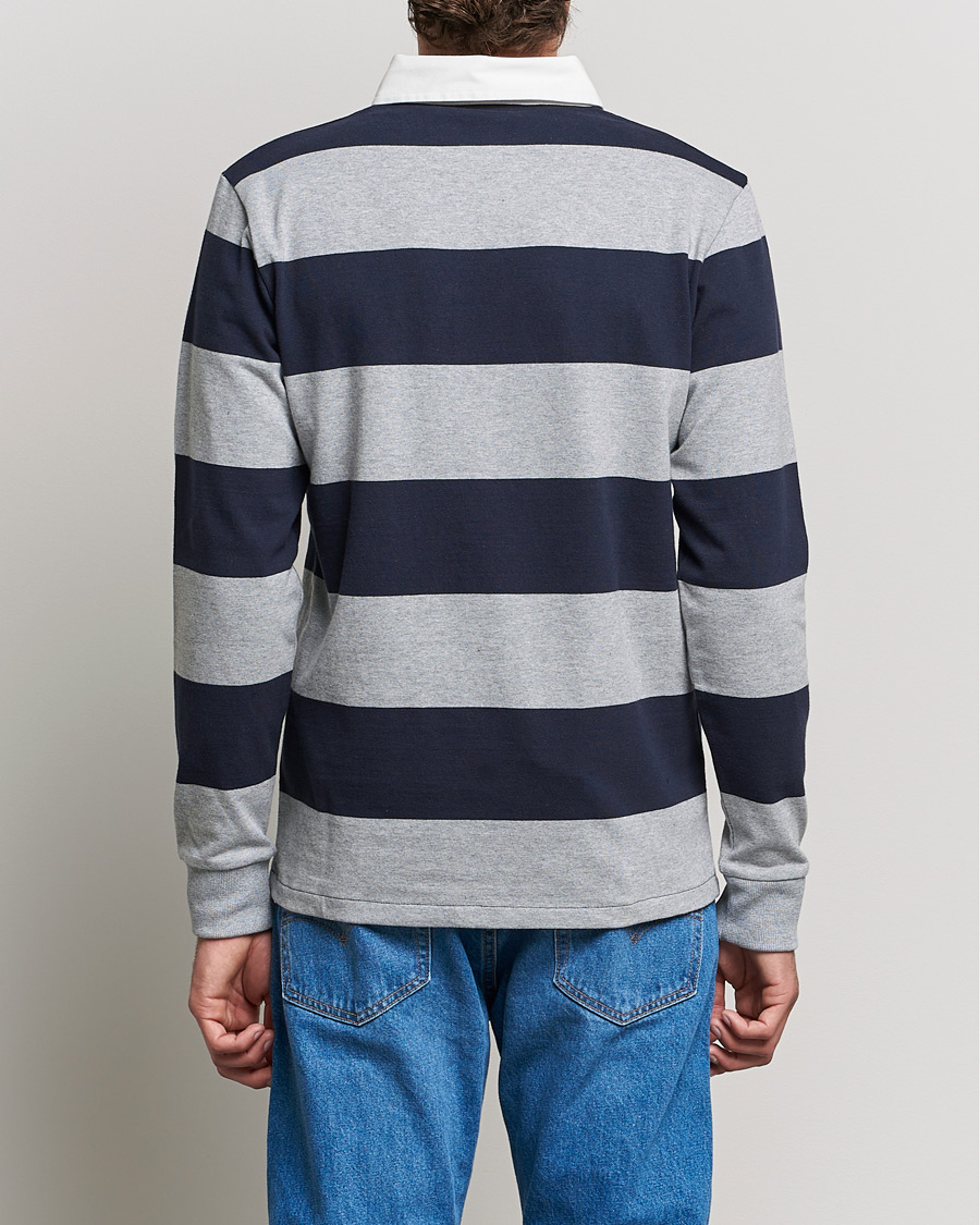 Heren | Truien | GANT | Barstriped Heavy Rugger Grey Melange