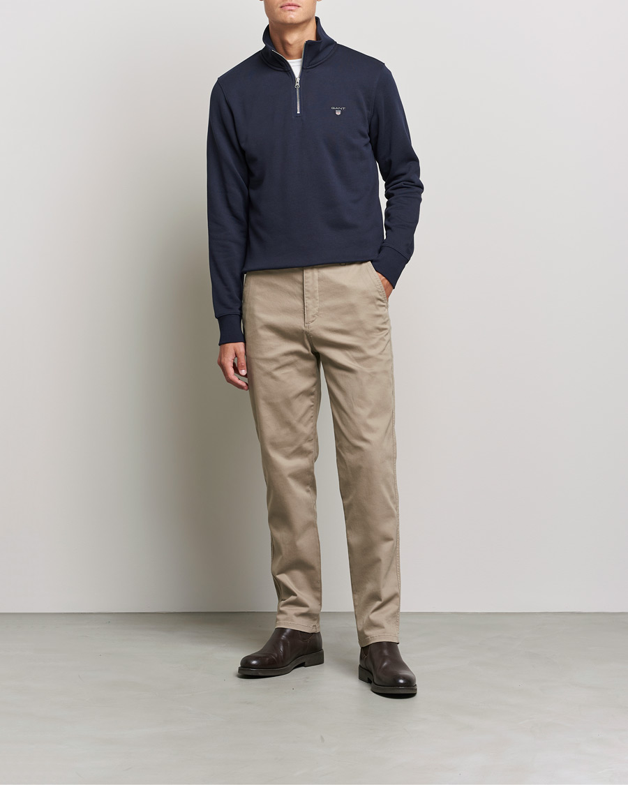 Heren | Truien | GANT | Original Half Zip Sweater Evening Blue