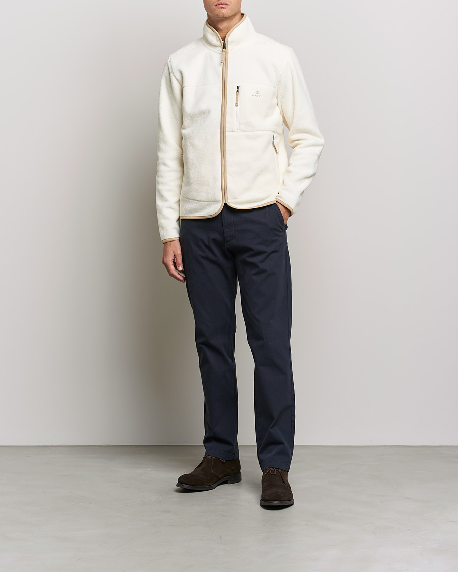Heren | Truien | GANT | Sherpa Fleece Full Zip Cream