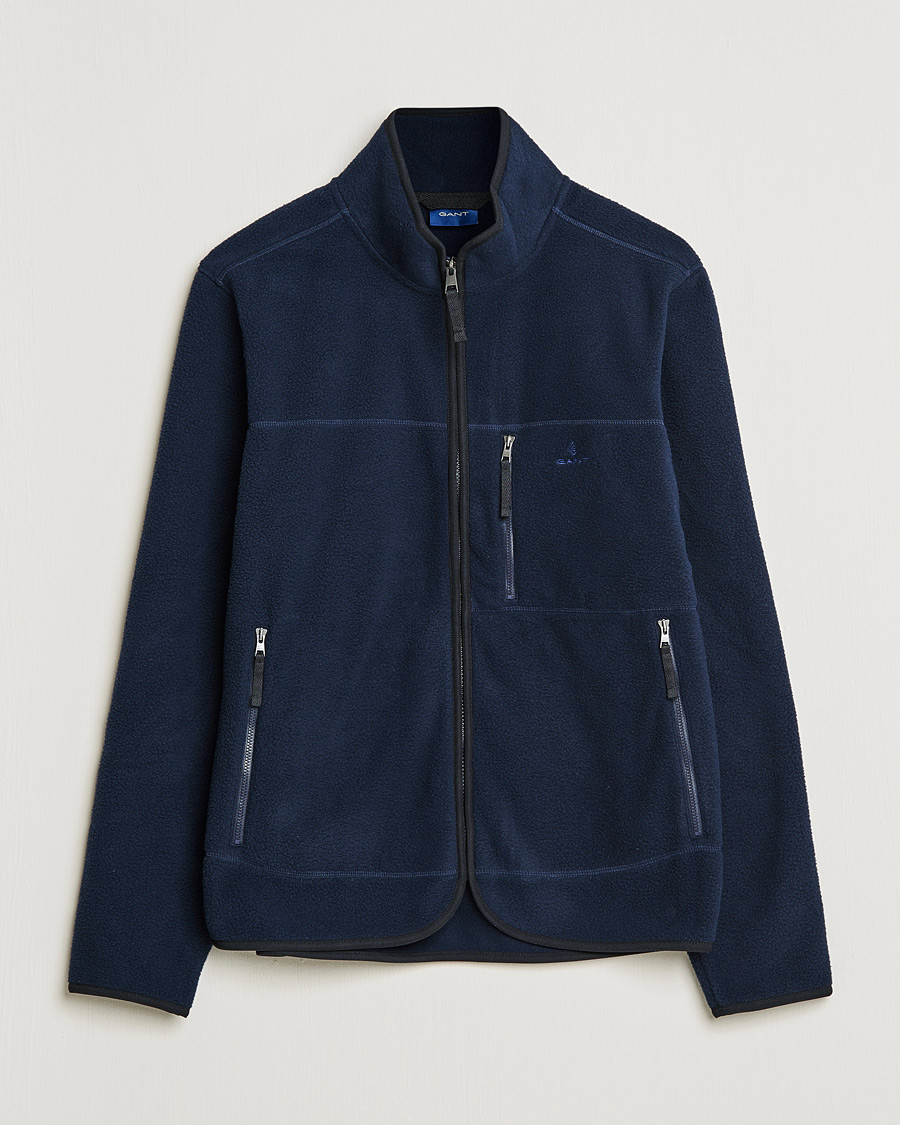 Heren | Truien | GANT | Sherpa Fleece Full Zip Evening Blue