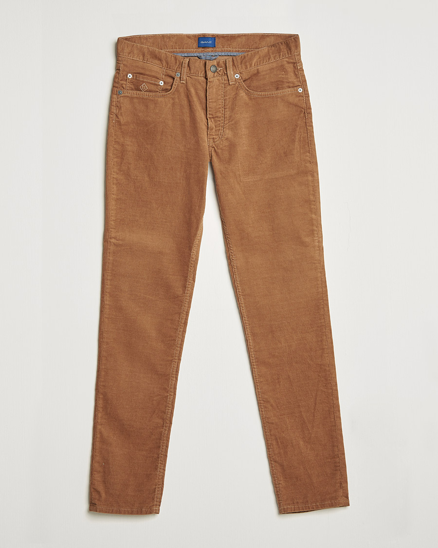 Heren | Broeken | GANT | Hayes Cord Jeans Roasted Walnut
