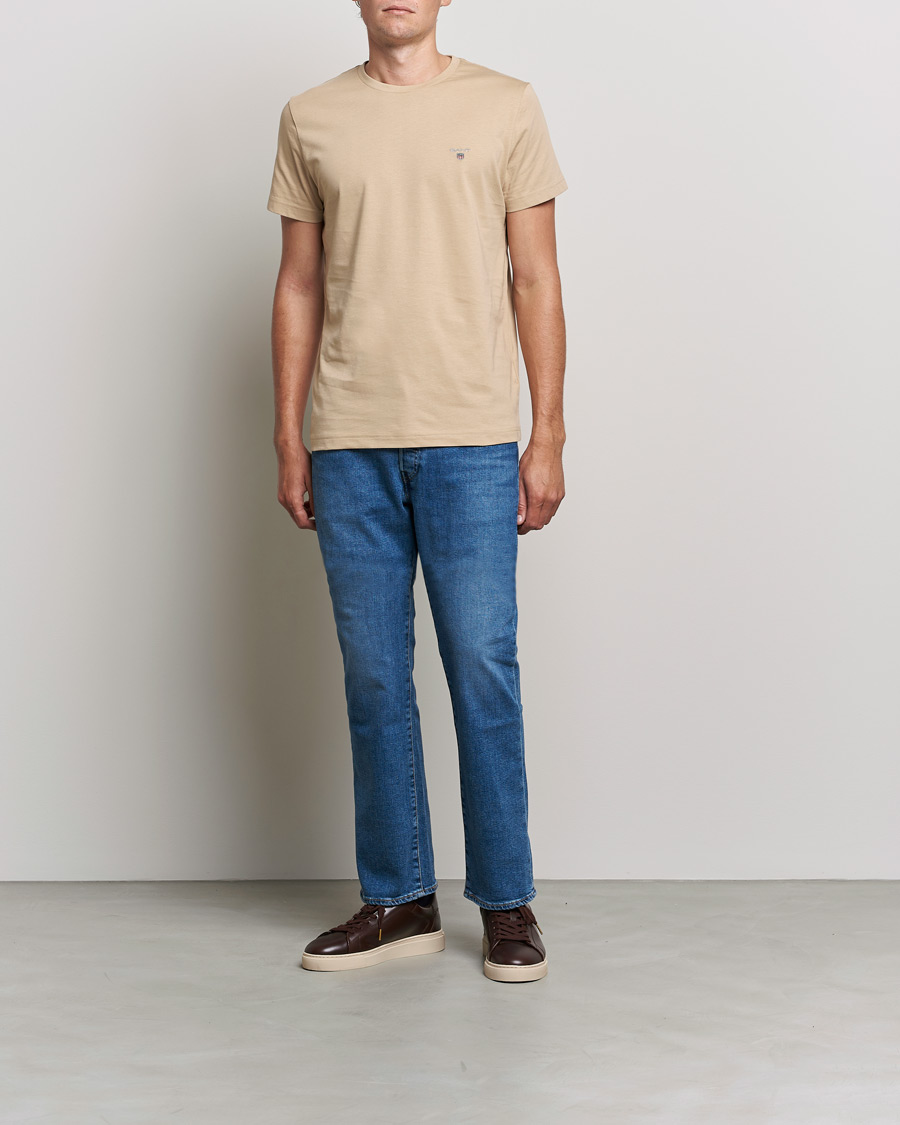 Heren | T-shirts | GANT | The Original T-shirt Hazelwood Beige
