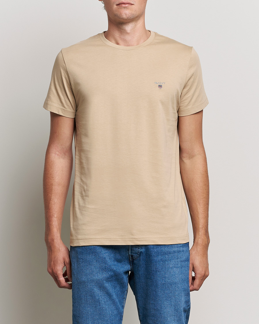 Heren | T-shirts | GANT | The Original T-shirt Hazelwood Beige
