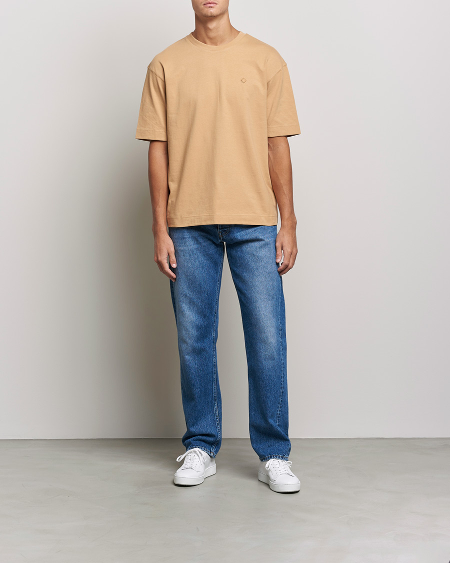 Heren | T-shirts | GANT | Icon Crew Neck T-shirt Toffee Beige