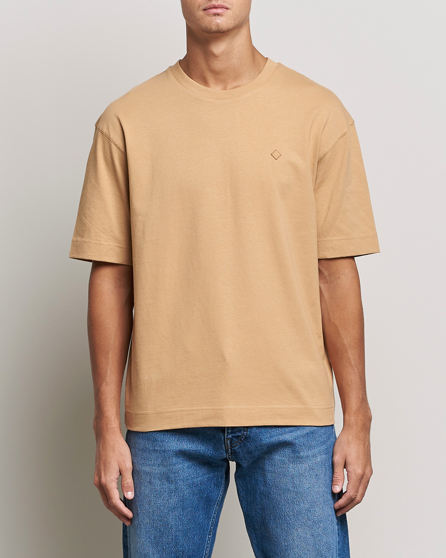 Heren | T-shirts | GANT | Icon Crew Neck T-shirt Toffee Beige
