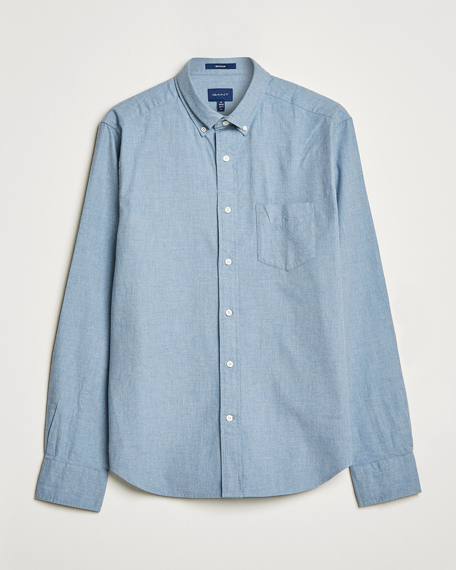 Heren | Overhemden | GANT | Regular Fit Flannel Shirt Atlantic Sea