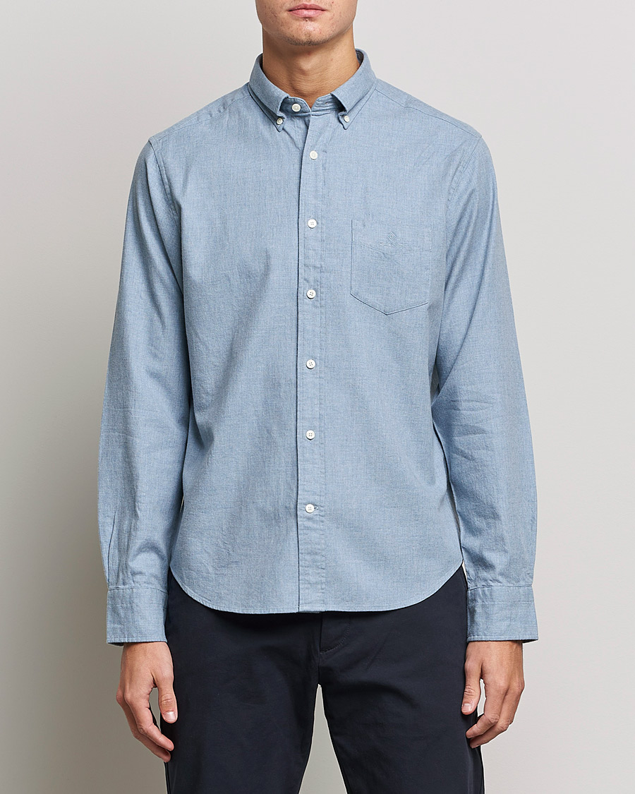 Heren | Overhemden | GANT | Regular Fit Flannel Shirt Atlantic Sea