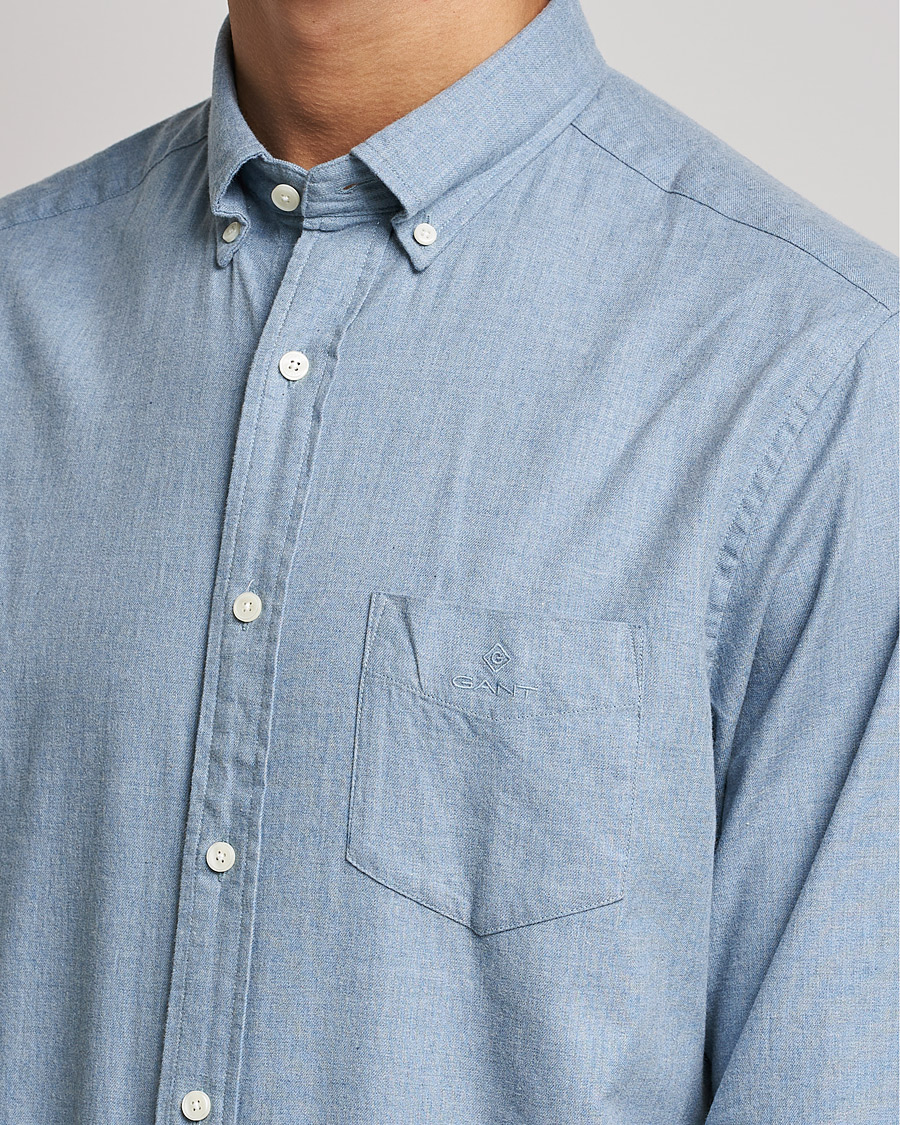 Heren | Overhemden | GANT | Regular Fit Flannel Shirt Atlantic Sea