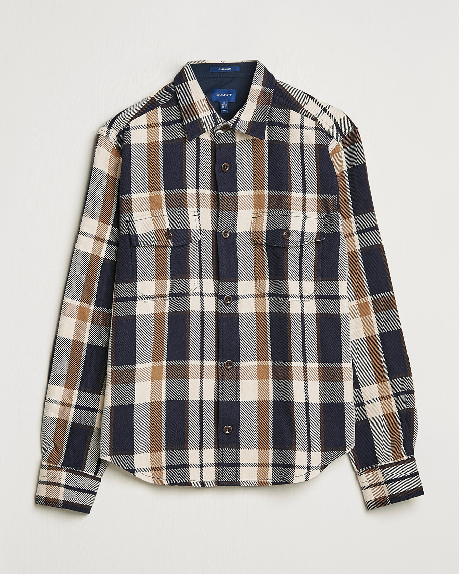 Heren | Overhemden | GANT | Checked Overshirt Vintage Cream