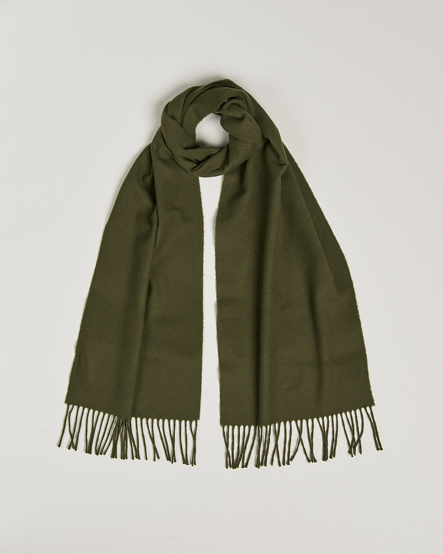 Heren | GANT Solid Wool Scarf Hunter Green | GANT | Solid Wool Scarf Hunter Green