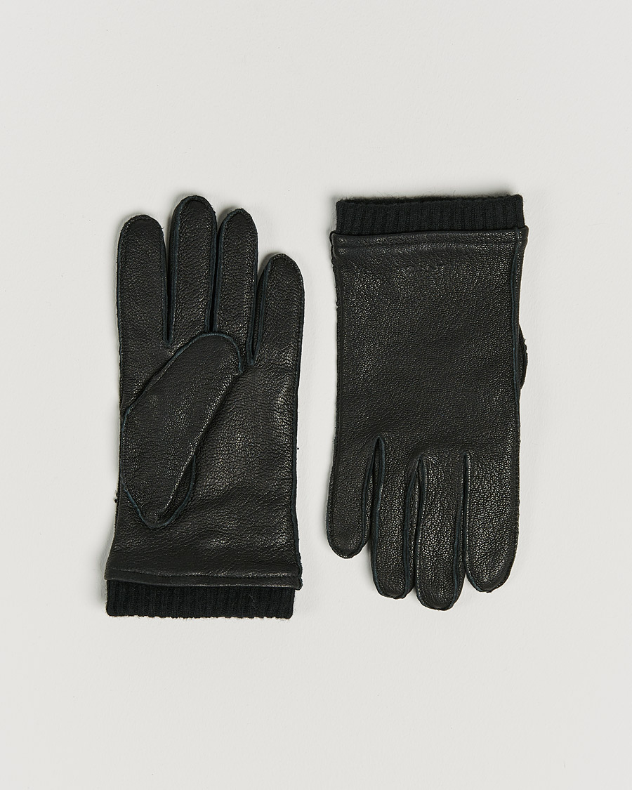 Heren | GANT Leather Gloves Black | GANT | Leather Gloves Black