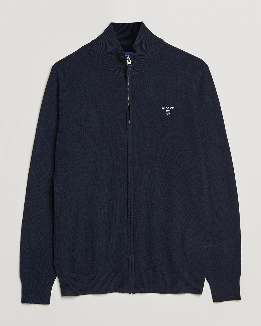 Heren | Truien | GANT | Lambswool Full Zip Marine