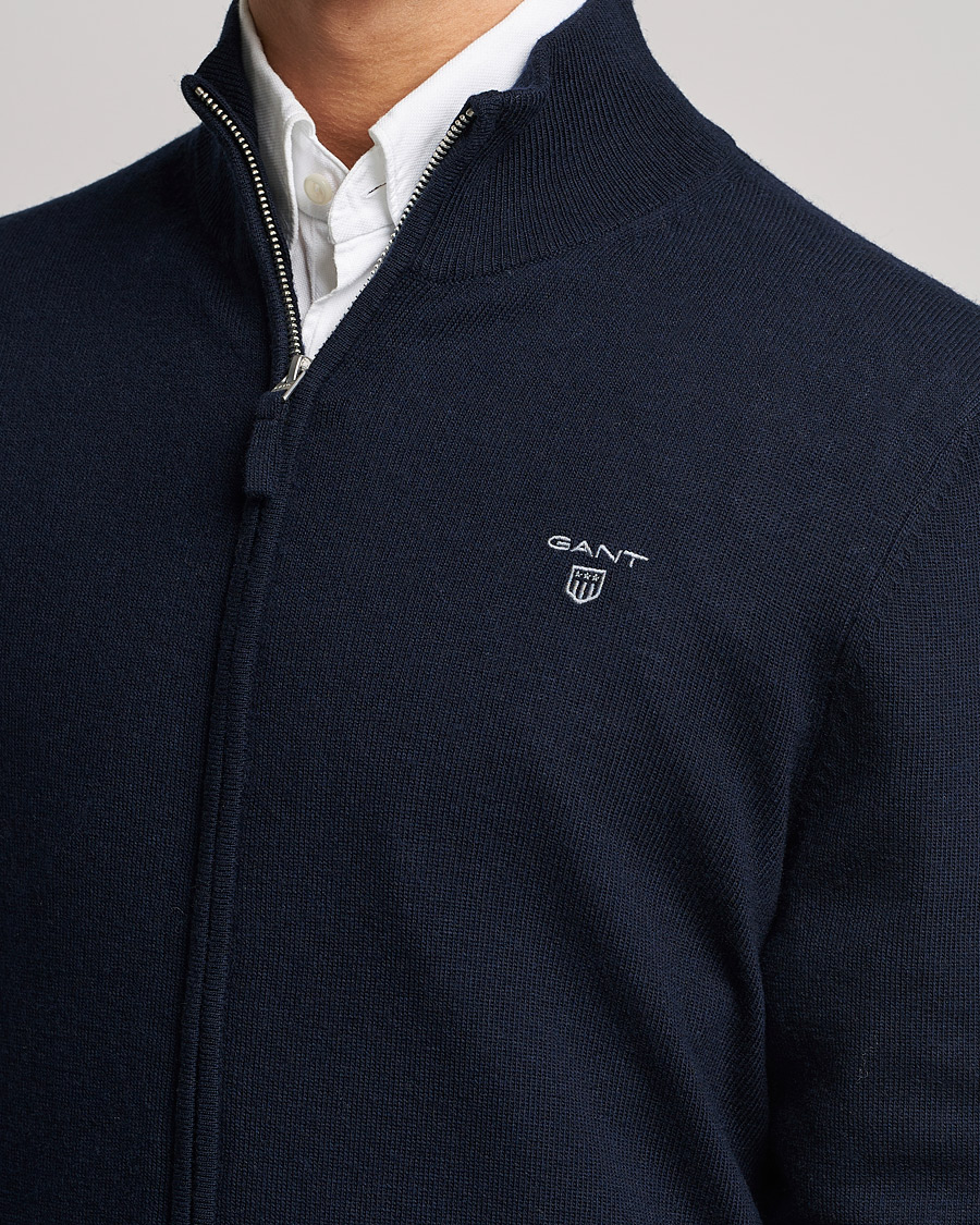 Heren | Truien | GANT | Lambswool Full Zip Marine